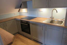 Newly fitted kitchen including oven and hob