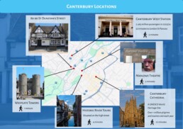 A map of Canterbury showing some key attractions local to the property 89-90 St. Dunstan's Street